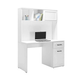 Hanah Home CMU-1013-DD-2 Escritorio de Estudio Blanco, Tablero Partículas Melaminado, 120x167x60 cm